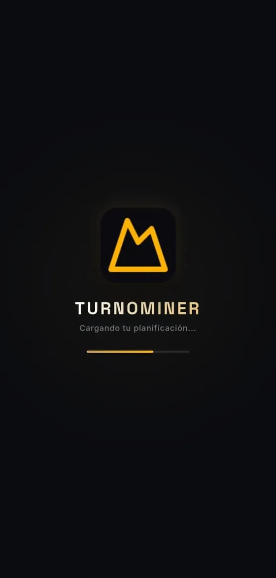 Pantalla de carga de TurnoMiner cargando tu planificación
